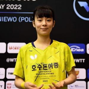 호수돈여중 박가현‘국제탁구대회’우승