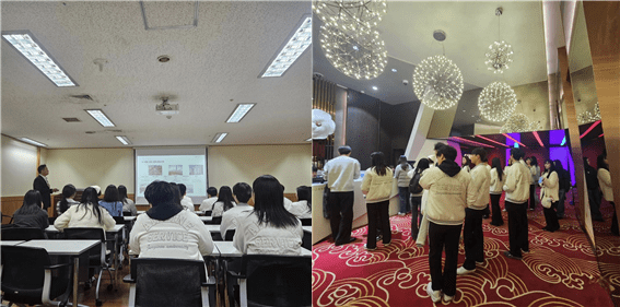 중원대학교 글로벌항공서비스학과는 18일~19일 학교 전액 지원으로 제주 중문 롯데호텔에서 산업체 연계 현장견학 프로그램을 실시했다./중원대학교